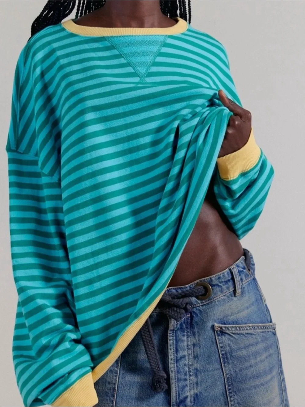 Free People We The Free | Classic Striped Oversized Crewneck | XS